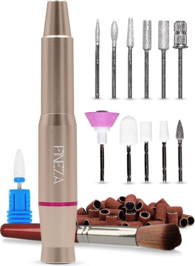 Fineza Elektrische Nagelfrees Set met Bitjes – Manicure & Pedicureapparaat – Nagelvijl - Goud