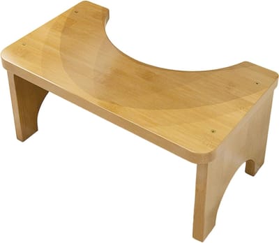 WC Voetenbank - Toiletkruk Hout - Ergonomische Steun - Natuurlijk Hout Materiaal - 37x20x17cm