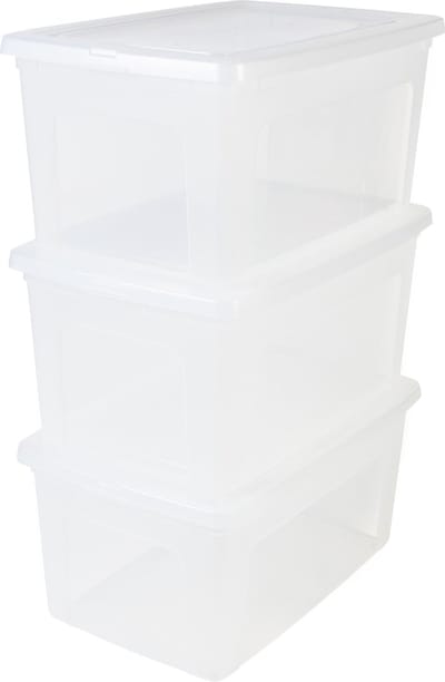 IRIS Clearbox Opbergbox - 50L - Kunststof - Transparant - Set van 3