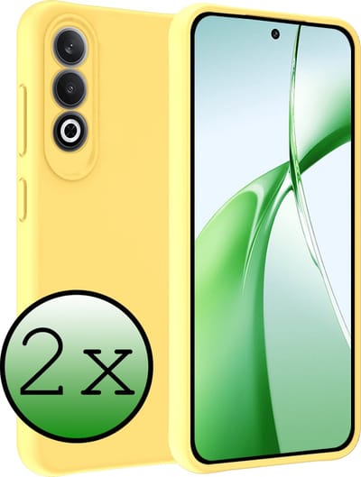 Hoesje 2 Stuks - Geschikt voor OnePlus Nord CE4 - Sterk & Shockproof - Case Siliconen - Back Cover - Telefoon Hoes - Geel