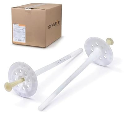 Isolatiepluggen voor WDVS (Ø 8 x 135 mm - 200 stuks) - Nylon plaatpluggen met kunststof spijker voor gevelisolatie