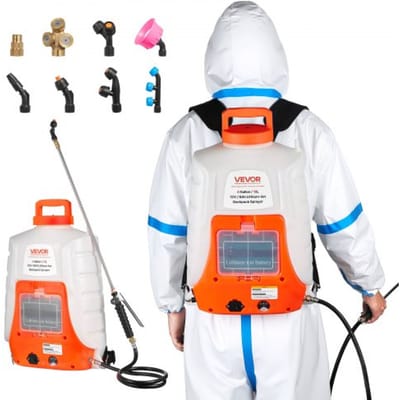 VEVOR Draadloze drukspuit 15L Rugspuit 8Ah Lithium-ion accu Drukspuit 90PSI Meststofspuit 4,1L/min Tuinspuit met schouderbanden Plantenspuit Tuinirrigatie Desinfectie Autowasstraat