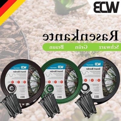Flexibele kunststof rand - 10 meter lengte - 4 cm hoogte - zwart RAL 9005 - met bevestigingsspijkers