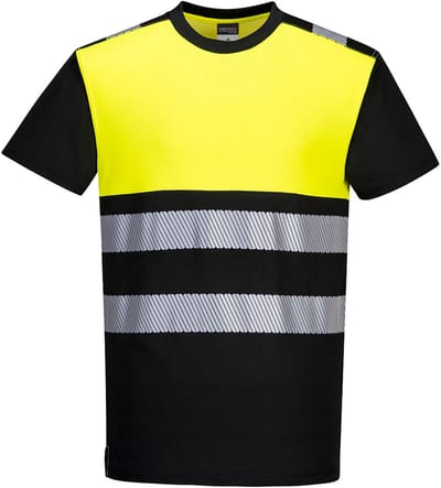 Portwest PW3 Hi-Vis T-shirt klasse 1 PW311 - Zwart/Geel - XXL