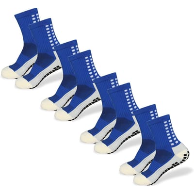4 Paar Heren Voetbalsokken Anti Slip Non Slip Grip Pads voor Voetbal Basketbal Sporten Grip Sokken One Size white