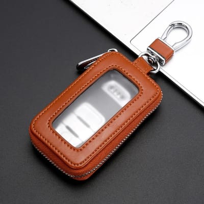 1 stuks Universele Autosleutel Fob Hoesje, Auto Smart Key Fob Houder voor Afstandsbediening Sleutel Fob, Verkrijgbaar in Vier Kleuren Sleutelhouder bruin