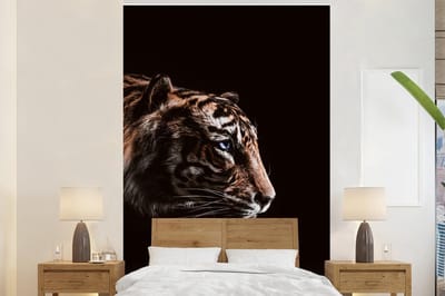Behang - Fotobehang Tijger - Portret - Roofdier - Breedte 145 cm x hoogte 220 cm