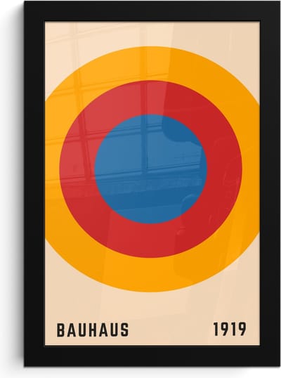 Poster in lijst - Fotolijst 20x30 cm - Posters - Bauhaus - Abstract - Vintage - Kunst - Art - Posterlijst zwart - Decoratie - Wanddecoratie woonkamer - Muurdecoratie slaapkamer