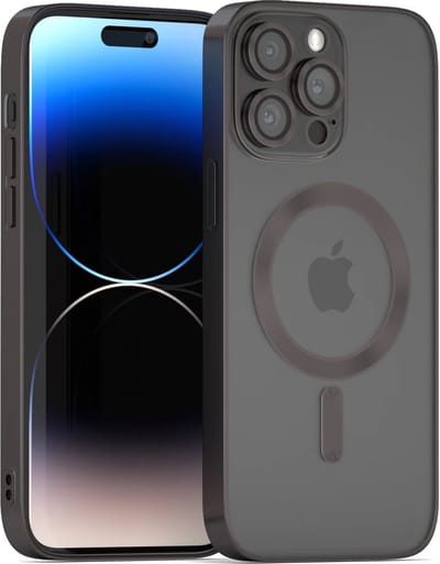 Coverzs telefoonhoesje geschikt voor Apple iPhone 12 Pro Max Magneet hoesje met camera cover - magnetisch hoesje - zwart