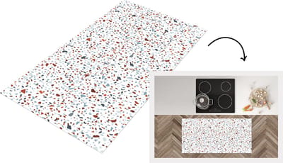 Keukenloper - Loper keuken - Terrazzo - Design - Grijs - Bruin - 120x60 cm - Keukenloper vinyl