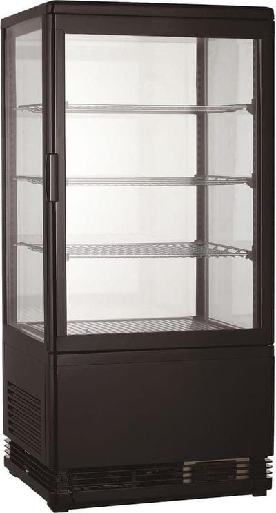 Combisteel Koelvitrine - 78L - Zwart - 0°c/+12°c - 4 Niveaus - 428x386x960mm