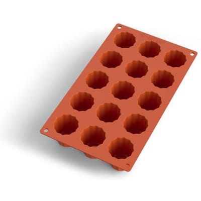 Siliconen mal voor 15 cannelés bordelais - ø 45 x H 45 mm veelkleurig CAKEVORM