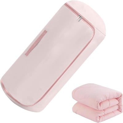 Opbergzakken Dekbed - Textiel Organizer - Ruimte Besparen - Dubbele Rits Sluiting - 50x24 cm - Roze
