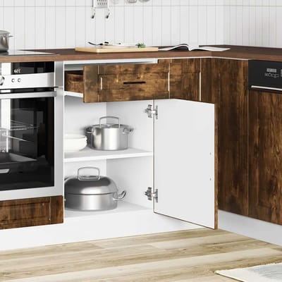 vidaXL - Onderkast - "Porto" - bewerkt - hout - gerookt - eikenkleurig