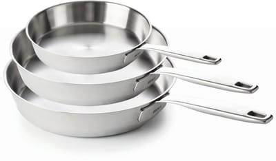 Beka Koekenpannenset Maestro RVS 3-Delig ø 20, 24 & 28 cm - geschikt voor alle warmtebronnen - zonder anti-aanbaklaag
