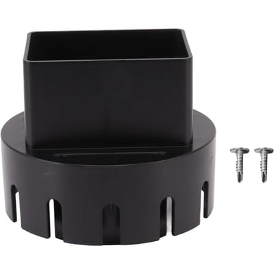 Regenpijp Adapter Plastic Afvoer Adapter Vervanging Regenpijp Verloopstuk Connector met Schroeven Zwart S 2x3in zwart