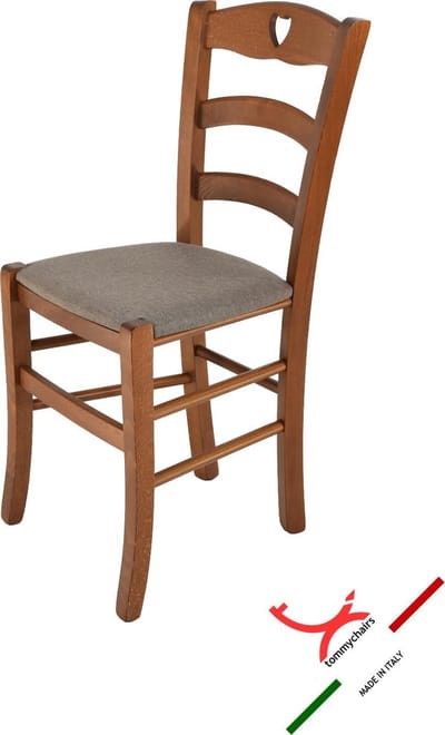 Tommychairs Cuore - Eetkamerstoel - 1 Stuk - Licht Walnoot - Stof & Hout