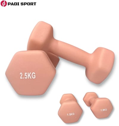 Padisport dumbells roze 1,5 2,5 kg - gewichten set halters - gewichten set dumbbell - dumbells set