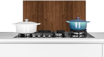 Spatscherm keuken 60x30 cm - Kookplaat achterwand Hardhout - Patronen - Bruin - Muurbeschermer - Spatwand fornuis - Hoogwaardig aluminium