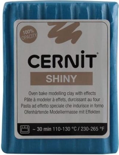 Boetseerklei Blauw - Cernit shiny 56g bleu - 6 stuk