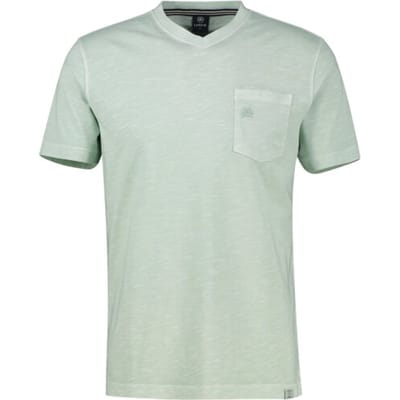 LERROS T-shirt met sportieve V-hals van puur katoen , Maat: M , Kleur: BAY GREEN , 100% katoen