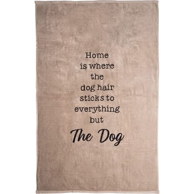 TIAKI badhanddoek "Home" taupe 140x90cm voor hondenliefhebbers