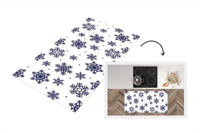 Keukenloper - Loper keuken - Sneeuwvlok - Winter - Patroon - 120x60 cm - Keukenloper vinyl