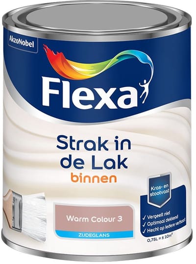 Flexa - Strak In De Lak Binnenlak Zijdeglans - Warm Colour 3 - Mengverf - 750 Ml