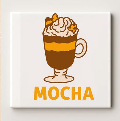 Mocha Koffie Tegel 15x15cm – Stijlvolle Wanddecoratie voor Keuken of Café, Perfect Cadeau voor Koffieliefhebbers en Barista’s