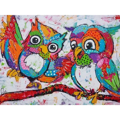 Diamant broderie icône strass rond plein diamant peinture point de croix noël Graffiti hiboux 20X30CM