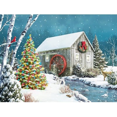 Borduren Handwerk Diamant Borduurknutselpakket Winter Sneeuw Kerst Diamant Schilderij Muur Kunst 20X30CM gray