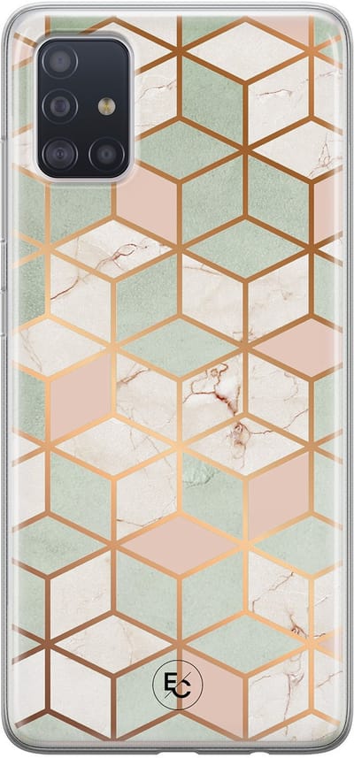 Hoesje geschikt voor Samsung Galaxy A71 - Pastel Kubus - Soft Case - TPU - Print - Multi - ELLECHIQ