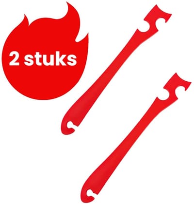 2-delige duw-trek-tool - Keuken oven duw-trekstang - Ovenrek duw-trek-tool - Voorkom brandende handen - Rood