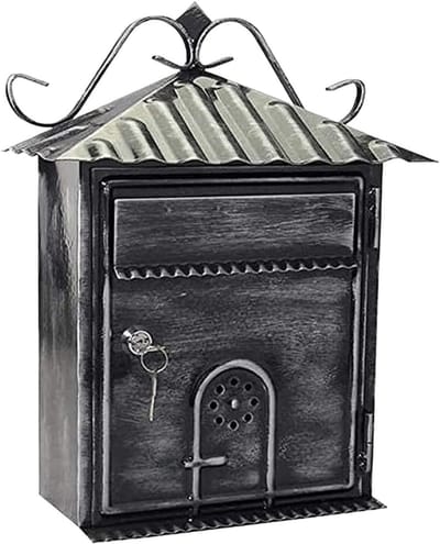 Brievenbus Muur - Postvak Wandmontage - Veilig Brieven Ontvangen - Afsluitbaar Met Slot - 28.5x11.4x35.3cm - Zwart