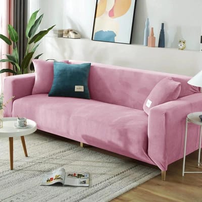 Fluwelen Elastische Bankhoezen 1/2/3/4 Zitplaatsen Effen Bankhoes L-vormige Bankhoes Beschermer Bankhoezen 2 SEAT (145-185CM)