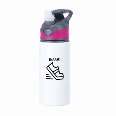 Hacebo® - Hardloopschoen waterfles met rietje roze - Hardlopen - Hardloper - Sport - water fles - 650ML