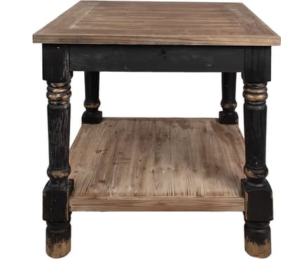 Clayre & Eef Bijzettafel 80x80x85 cm Zwart Hout