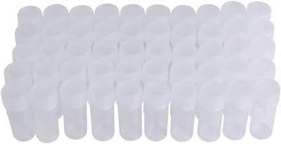 Kleine Transparante Sample Vials - 50 Stuks Plastic Testbuizen met Schroefdop voor Wetenschappelijk Gebruik