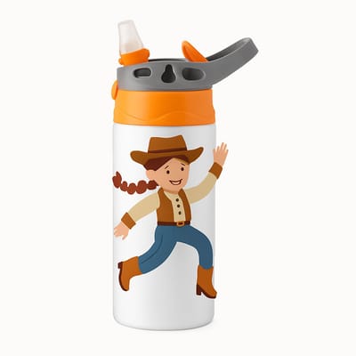 Opvallende Bold Neon Drinkfles – Trendy Waterfles voor Feestgangers en Bewuste Drinbers - Waterfles voor kinderen (wit/oranje)