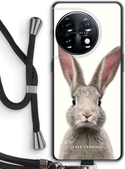 Case Company® - Hoesje met koord geschikt voor OnePlus 11 hoesje met Koord - Daisy - Telefoonhoesje met Zwart Koord - Bescherming aan alle Kanten en Over de Schermrand