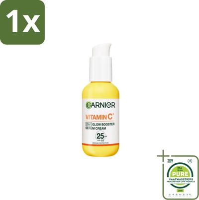 1 x Garnier - SkinActive - Serum Cream - Glow Booster - Vitamine C & SPF 25 - 50 ml - Serum - Vitamine C - Dagcrème - Spf - Anti-pigmentvlekken