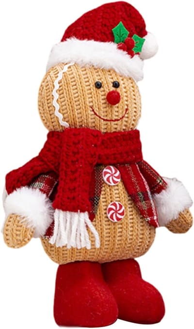 Koekjesman Knuffel - Zacht Speelgoed - Decoratie Cadeau - Creatief Ontwerp - 25x16cm - Rode Muts