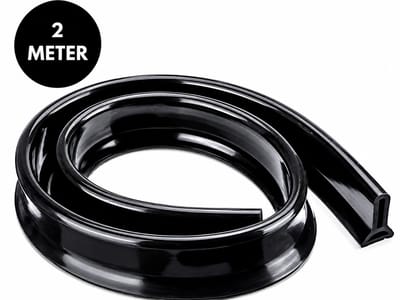 JustValue Zelfklevende Waterdrempel - Douchestrip - Badkamer - Douchestrip - Douchedeurafdichting - Waterstopper - Zwart - 2 Meter