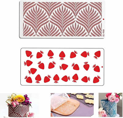 2 Stuks Botercrème Sjabloon, Tarwe Taart Sjabloon, Fondant Stencil voor Koekjes en Taartdecoratie voor Verjaardagen en Bruiloften