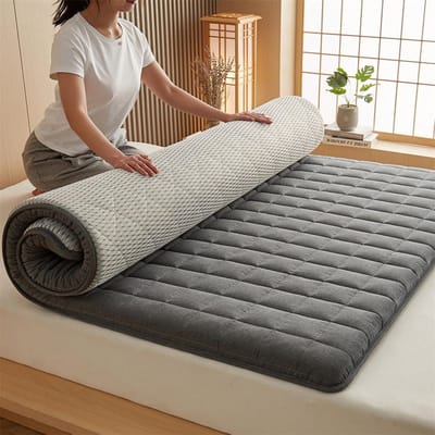 Japanse Vloermatras - Futon Matras - Comfortabel Slapen - Dikke Vulling - 200 x 220 cm - Natuurlijk