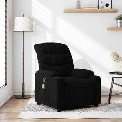 vidaXL - Massagestoel - met - zwarte - stof