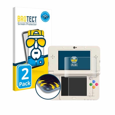 BROTECT - Screenprotector voor Nintendo New 3DS - Folie Beschermfolie transparant volledig dekking - 2 Stuks