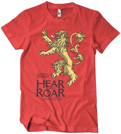 Game of Thrones T-shirt Lannister Hear Me Roar T-shirt WB-1-GOT002-H7-3