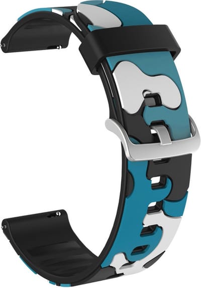 Siliconen bandje - geschikt voor Samsung Galaxy Watch 6 (Classic) / Watch 5 (Pro) / Watch 4 (Classic) / Watch 3 41 mm / Active / Active 2 / Watch 42 mm - camouflage blauw