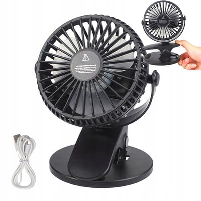Mini Ventilator - USB Tafelventilator - 3 Standen & 360° Draaibaar - 1200mAh Oplaadbaar - Stil & Draagbaar - Voor Kantoor & Thuisgebruik